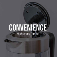 Thumbnail for Kitchen Couture Cool Touch Stainless Steel LED Glass Kettle Dual Wall 1.7L