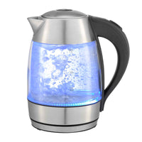 Thumbnail for Kitchen Couture Cool Touch Slimline Stainless Steel Blue LED Glass Kettle 1.7L