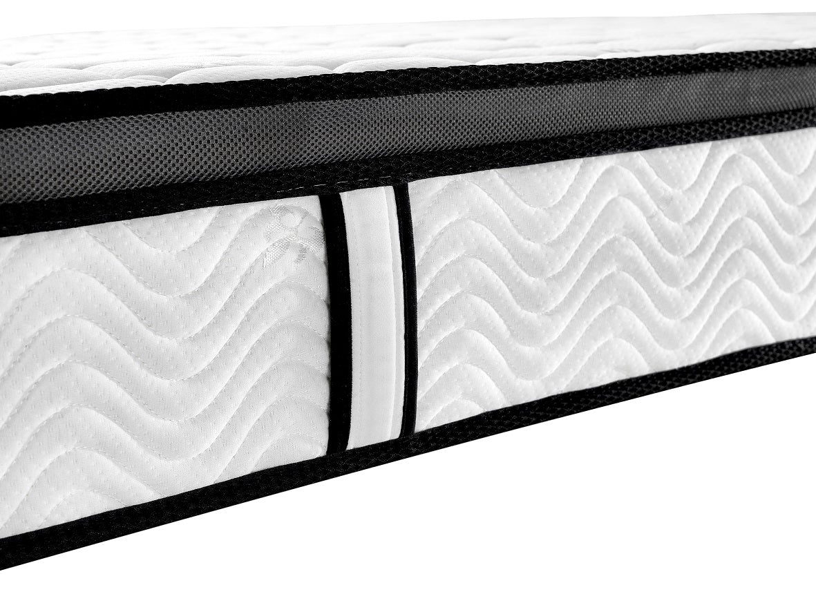 Ergopedic Mattress 5 Zone Latex Pocket Spring Mattress In A Box 30cm - Double - White  Grey  Black