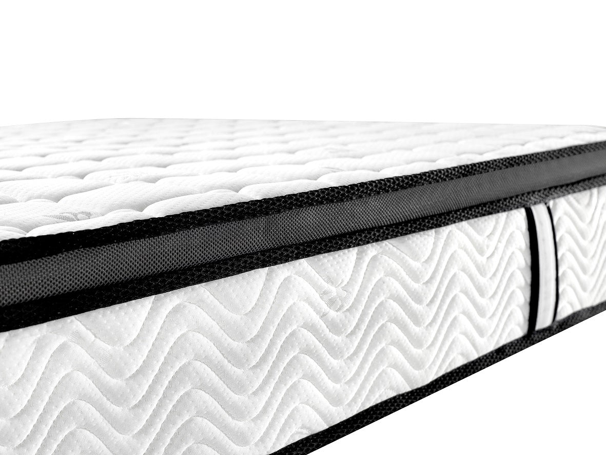 Ergopedic Mattress 5 Zone Latex Pocket Spring Mattress In A Box 30cm - Double - White  Grey  Black