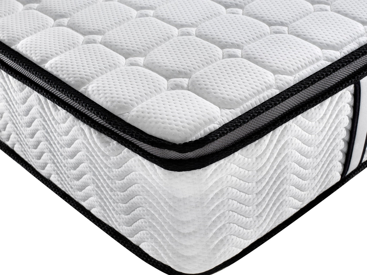 Ergopedic Mattress 5 Zone Latex Pocket Spring Mattress In A Box 30cm - Double - White  Grey  Black