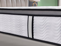 Thumbnail for Ergopedic Mattress 5 Zone Latex Pocket Spring Mattress In A Box 30cm - Double - White  Grey  Black