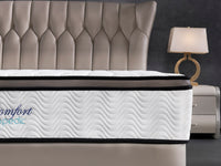 Thumbnail for Ergopedic Mattress 5 Zone Latex Pocket Spring Mattress In A Box 30cm - Double - White  Grey  Black