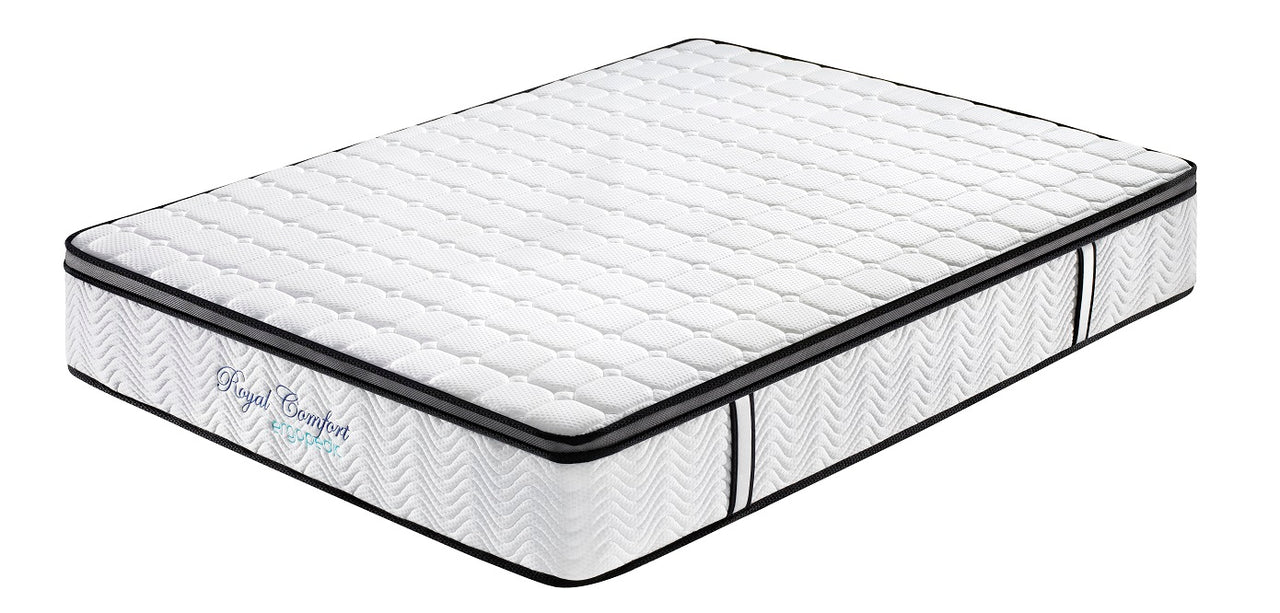 Ergopedic Mattress 5 Zone Latex Pocket Spring Mattress In A Box 30cm - Queen - White  Grey  Black