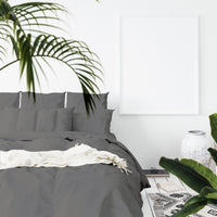 Thumbnail for Balmain 1000 Thread Count Hotel Grade Bamboo Cotton Quilt Cover Pillowcases Set - King - Pewter