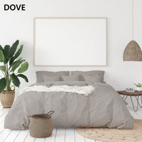 Thumbnail for Balmain 1000 Thread Count Hotel Grade Bamboo Cotton Quilt Cover Pillowcases Set - King - Dove