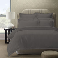 Thumbnail for Royal Comfort 1200TC Quilt Cover Set Damask Cotton Blend Luxury Sateen Bedding - Queen - Charcoal Grey