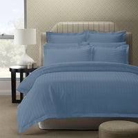 Thumbnail for Royal Comfort 1200TC Quilt Cover Set Damask Cotton Blend Luxury Sateen Bedding - King - Blue Fog