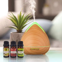 Thumbnail for Essential Oils Ultrasonic Aromatherapy Diffuser Air Humidifier Purify 400ML - Light Wood