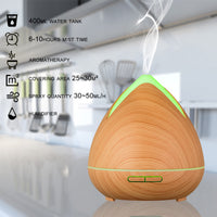 Thumbnail for Essential Oils Ultrasonic Aromatherapy Diffuser Air Humidifier Purify 400ML - Light Wood