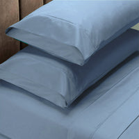 Thumbnail for Renee Taylor 1500 Thread Count Pure Soft Cotton Blend Flat & Fitted Sheet Set Indigo King