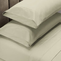 Thumbnail for Renee Taylor 1500 Thread Count Pure Soft Cotton Blend Flat & Fitted Sheet Set Ivory King