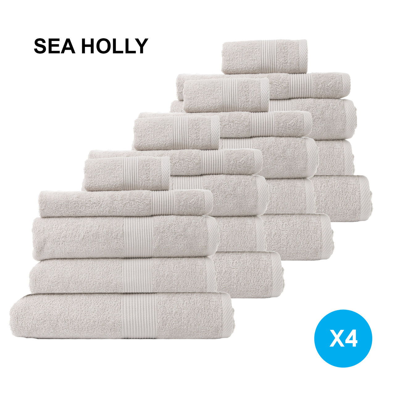 Royal Comfort 20 Piece Cotton Bamboo Towel Bundle Set 450GSM Luxurious Absorbent - Sea Holly