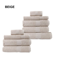 Thumbnail for Royal Comfort 9 Piece Cotton Bamboo Towel Bundle Set 450GSM Luxurious Absorbent - Beige