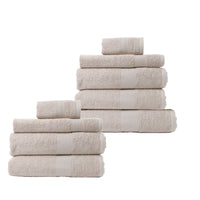 Thumbnail for Royal Comfort 9 Piece Cotton Bamboo Towel Bundle Set 450GSM Luxurious Absorbent - Beige