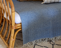 Thumbnail for Hampton Throw - Merino Wool Blend - Blue