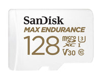 Thumbnail for SANDISK 128GB MAX High Endurance microSDHC Card SQQVR 60,000 Hr Hrs UHS-I C10 U3 V30 100MB/s R, 40MB/s W SD adaptor 10Y