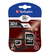 Thumbnail for VERBATIM 32GB MicroSD SDHC SDXC Class10 UHS-I Memory Card 45MB/s Read 10MB/s Write 300X Read Speed with standard SD adaptor