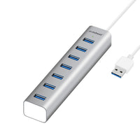 Thumbnail for MBEAT 7-Port USB 3.0 Powered Hub - USB 2.0/1.1/Aluminium Slim Design Hub with Fast Data Speeds (5Gbps) Power Delivery for PC and MAC devices