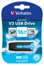 Thumbnail for VERBATIM 16GB V3 USB3.0 Blue Store\'n\'Go V3; Rectractable