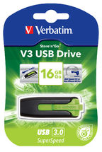 Thumbnail for VERBATIM 16GB V3 USB3.0 Green Store\'n\'Go V3; Rectractable