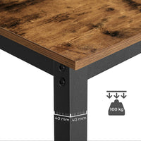 Thumbnail for Bar Table with Solid Metal Frame and Wood Look, 120 x 60 x 90 cm