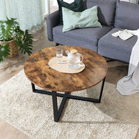 Thumbnail for Round Coffee Table Rustic Brown and Black