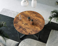 Thumbnail for Round Coffee Table Rustic Brown and Black