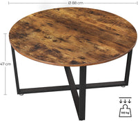 Thumbnail for Round Coffee Table Rustic Brown and Black