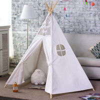 Thumbnail for 5 Poles Giant Kids Teepee Tent (Natural Canvas)