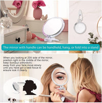 Thumbnail for 20X Magnifying Hand Mirror Two Sided Use for Makeup Application, Tweezing, and Blackhead/Blemish Removal (15 cm)