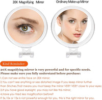 Thumbnail for 20X Magnifying Hand Mirror Two Sided Use for Makeup Application, Tweezing, and Blackhead/Blemish Removal (15 cm)