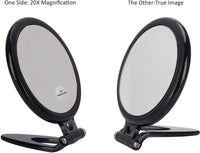 Thumbnail for 20X Magnifying Hand Mirror Two Sided Use for Makeup Application, Tweezing, and Blackhead/Blemish Removal (10 cm Black)