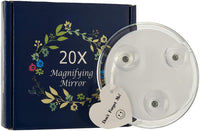 Thumbnail for 20X Magnifying Hand Mirror with 3 Suction Cups Use for Makeup Application, Tweezing, and Blackhead/Blemish Removal (10 cm)