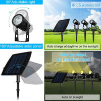 Thumbnail for 3 x LED Spotlights Powered Solar Garden Lights Outdoor Waterproof (Warm White)