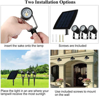 Thumbnail for 3 x LED Spotlights Powered Solar Garden Lights Outdoor Waterproof (Warm White)