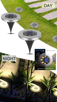 Thumbnail for 8 Pack LED Solar Pathway Lights Outdoor Solar Ground Lights (Warm White)