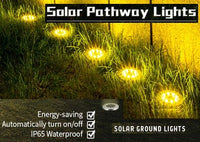 Thumbnail for 8 Pack LED Solar Pathway Lights Outdoor Solar Ground Lights (Warm White)