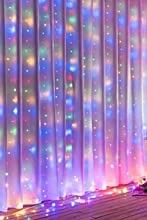 Thumbnail for LED String Lights Curtain for Bedroom Wall Party, 8 Modes, USB Powered and IP64 Waterproof (3m x 3m)