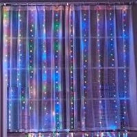 Thumbnail for LED String Lights Curtain for Bedroom Wall Party, 8 Modes, USB Powered and IP64 Waterproof (3m x 3m)