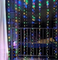 Thumbnail for LED String Lights Curtain for Bedroom Wall Party, 8 Modes, USB Powered and IP64 Waterproof (3m x 3m)