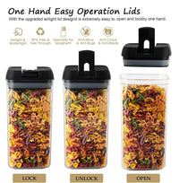 Thumbnail for 7 Pieces Airtight Food Storage and BPA Free Plastic with Easy Lock Black Lids Labels for Kitchen