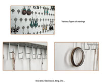 Thumbnail for Wall Mount Earring Jewelry Hanger Organizer Holder with 109 Holes and 19 Hooks (White)