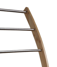 Thumbnail for Bamboo Towel Bar Metal Holder Rack 3-Tier Freestanding and Bottom shelf for Bathroom