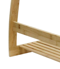 Thumbnail for Bamboo Towel Bar Metal Holder Rack 3-Tier Freestanding and Bottom shelf for Bathroom