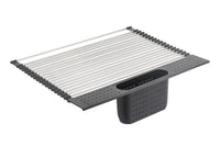 Thumbnail for Large Stainless Steel Roll Up Dish Drying Rack with Utensil Holder for Home Kitchen