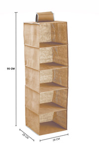 Thumbnail for 5 Tier Shelf Hanging Closet Organizer and Storage for Clothes (Beige)