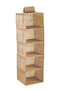 Thumbnail for 5 Tier Shelf Hanging Closet Organizer and Storage for Clothes (Beige)