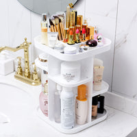 Thumbnail for 360 Rotating Large Capacity Makeup Organizer for Bedroom and Bathroom (White)