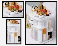 Thumbnail for 360 Rotating Large Capacity Makeup Organizer for Bedroom and Bathroom (White)